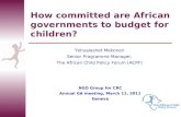 How committed are African governments to budget for children?