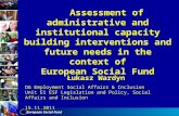 Assessment of administrative and institutional capacity