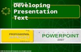 Developing  Presentation Text