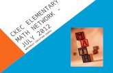 CKEC elementary Math Network - July 2012