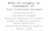 Role of surgery in treatment of  fecal incontinence disorders