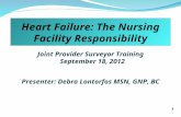 Heart Failure: The  Nursing Facility Responsibility