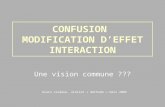 CONFUSION  MODIFICATION D’EFFET INTERACTION