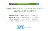 Experimental tests on consumption, savings and pensions