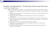 Chapter 14 Operations—Producing Goods and Services Learning Objectives