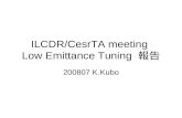 ILCDR/CesrTA meeting  Low Emittance Tuning  報告