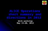 ALICE Operations short summary and directions in 2012
