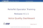 ReliaTel Operator Training Release 4.1.1 Voice Quality Dashboard