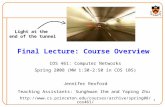 Final Lecture: Course Overview