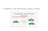 Singular: only one person, place or thing