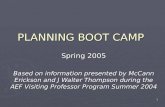 PLANNING BOOT CAMP