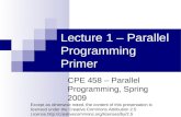 Lecture 1 – Parallel Programming Primer