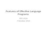 Features of Effective Language Programs