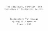 The Structure, Function, and Evolution of Biological Systems