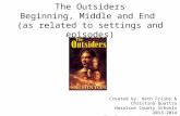 The Outsiders Beginning, Middle and End  (as related to settings and episodes)