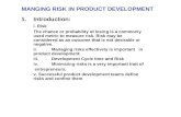 MANGING RISK IN PRODUCT DEVELOPMENT