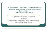 Euphraith Muthoni Masinde, Lecturer,  School of Computing and Informatics, University of Nairobi