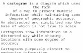 A  cartogram  is a diagram which uses the form  of a map to present numeric