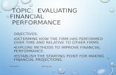 TOPIC:  EVALUATING FINANCIAL   PERFORMANCE