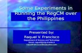 Some Experiments in Running the RegCM over the Philippines
