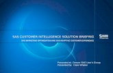 SAS Customer Intelligence Solution Briefing