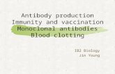 Antibody production Immunity and vaccination Monoclonal antibodies Blood clotting