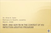 MDR- and XDR-TB in the Context of HIV Infection Lesotho program