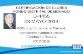 CERTIFICACION DE CLUBES FONDO DISTRITAL DESIGNADO D-4455 23 MAYO 2014