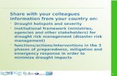 Share  with  your colleagues  information from  your  country on:  Drought hotspots  and  severity