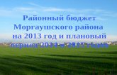 Районный бюджет Моргаушского района  на 2013 год и плановый период 2014 и 2015 годов