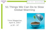 51 Things We Can Do to Slow Global Warming