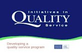 Developing a quality service program