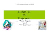 Grade 11 PAT Gap year
