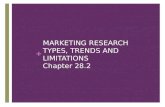 MARKETING RESEARCH TYPES, TRENDS AND LIMITATIONS  Chapter 28.2