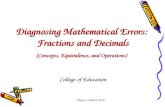 Diagnosing Mathematical Errors:  Fractions and Decimals (Concepts, Equivalence, and Operations)