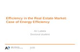 Efficiency  in the Real Estate Market: Case of Energy  Efficiency