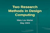 Two Research Methods in Design Computing