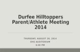 Durfee Hilltoppers Parent/Athlete Meeting 2014