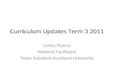 Curriculum Updates Term 3 2011