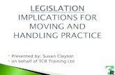 LEGISLATION   IMPLICATIONS FOR MOVING AND HANDLING PRACTICE