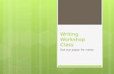 Writing Workshop Class