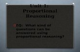 Unit 1:  Proportional Reasoning