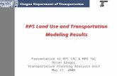 RPS Land Use and Transportation Modeling Results