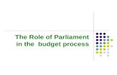 The Role of Parliament in the  budget process
