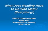 What Does Reading Have To Do With Math?  (Everything!)