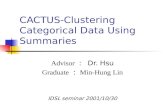 CACTUS-Clustering Categorical Data Using Summaries