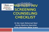 PRE-TEST HIV SCREENING COUNSELING CHECKLIST
