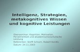Intelligenz, Strategien, metakognitives Wissen  und kognitive Leistungen