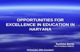 OPPORTUNITIES FOR EXCELLENCE IN EDUCATION IN HARYANA      Sushma Berlia