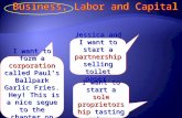 Business, Labor and Capital